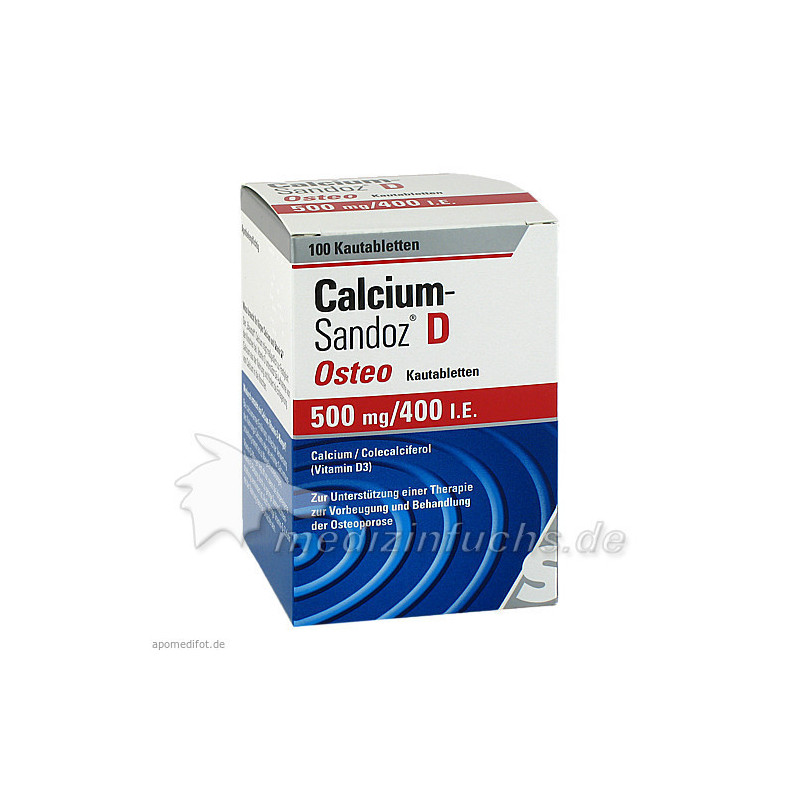 CALCIUM SANDOZ D OSTEO 500MG/400I.E. Kautablette, 100 ST – PZN 2227825