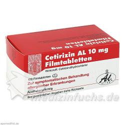 Cetirizin AL 10mg Filmtabletten, 100 ST – PZN 2406611