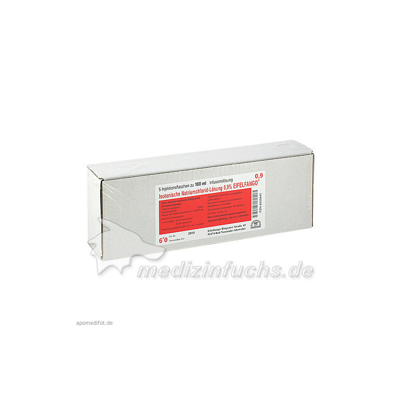 Isotonische Natriumchlorid-Lösung 0.9% EIFELFANGO, 5X100 ML – PZN 8439445
