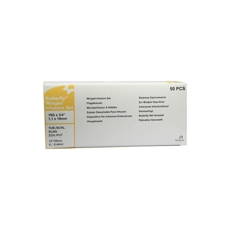 Infusionszubehör Butterfly 19G gelb, 50 ST – PZN 6463221