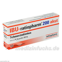 Ibu-ratiopharm 200mg akut Schmerztabletten, 10 ST – PZN 984717