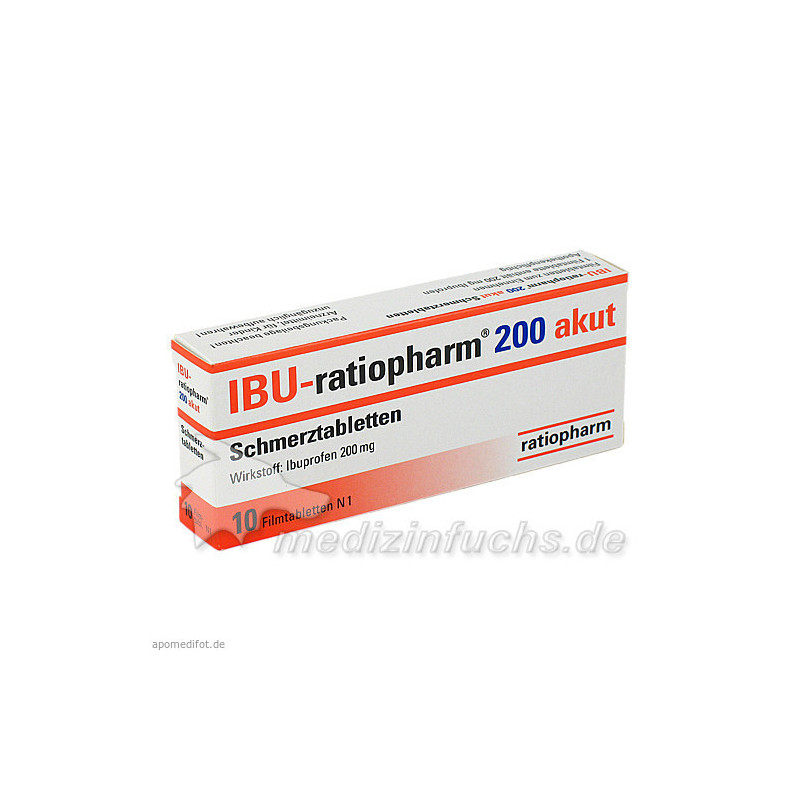 Ibu-ratiopharm 200mg akut Schmerztabletten, 10 ST – PZN 984717