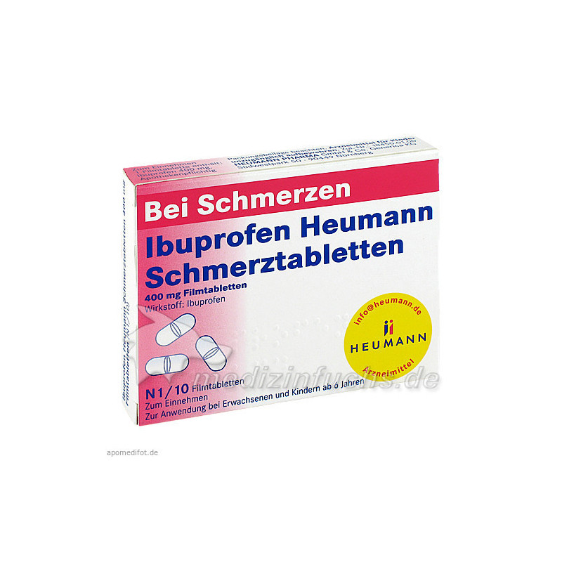 Ibuprofen Heumann Schmerztabletten 400MG FILMTABLE, 10 ST – PZN 40548