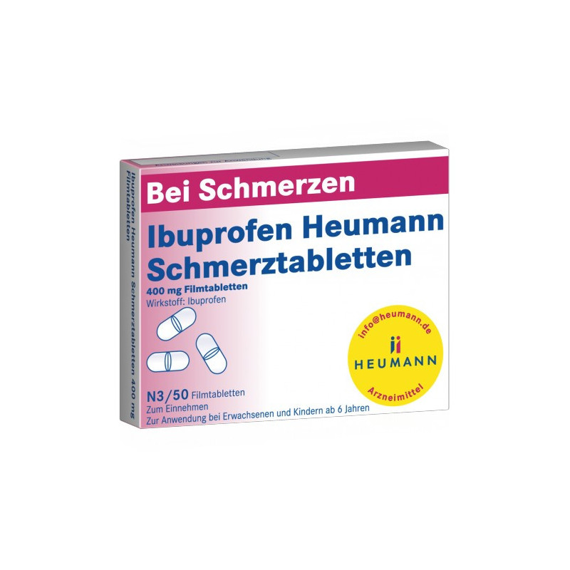 Ibuprofen Heumann Schmerztabletten 400mg Filmtabl., 50 ST – PZN 7728561