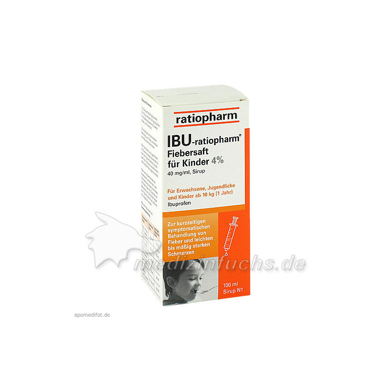 Ibu-ratiopharm Fiebersaft für Kinder 40mg/ml, 100 ML – PZN 696289